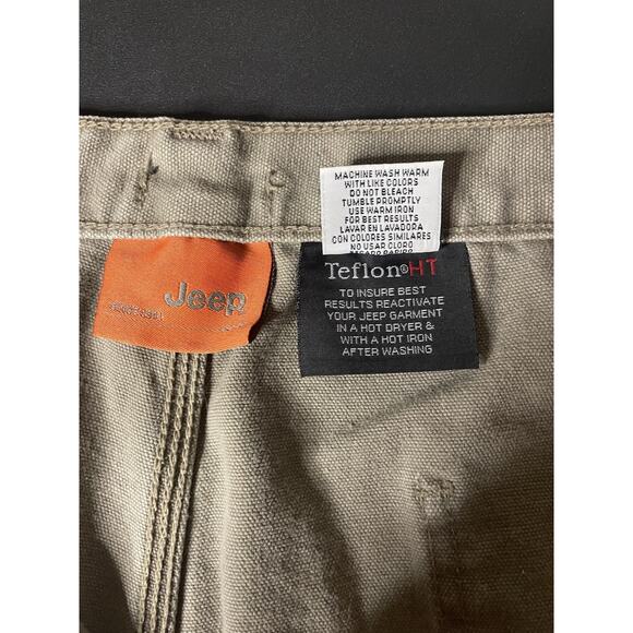 VTG Big Men’s Jeep Teflon HT Carpenter Jeans Khaki 52x32 - Picture 5 of 8
